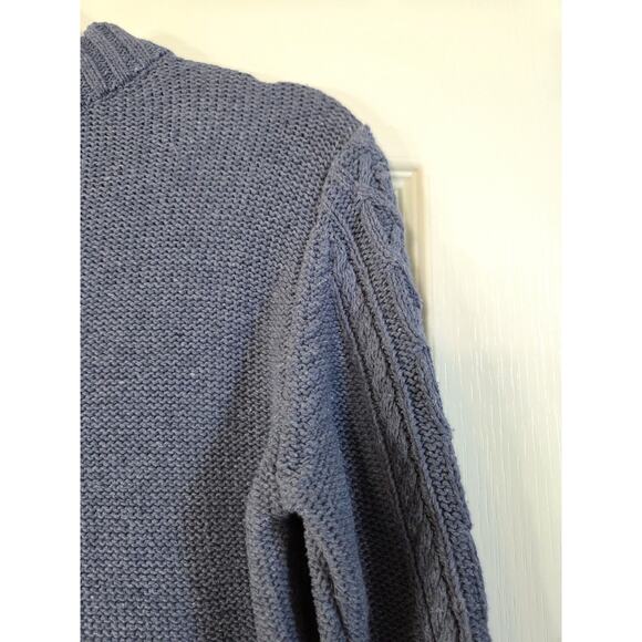 Toad & Co Blue Cambridge Cable Knit Long Sleeve Classic Sweater, Women's Small - Picture 11 of 12